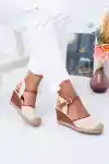 Taba-Hasır Keten Kadın Dolgu Topuklu Ayakkabı