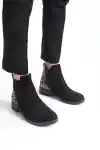 Siyah Süet Leopar Kadın Bot