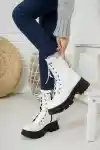 White Patent Leather Woman Boots