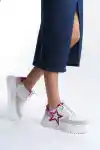 Beyaz-Fuşya Kadın Sneaker