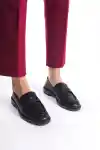 Siyah Cilt Kadın Loafer Günlük Ayakkabı