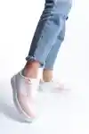 Beyaz-Pudra Kadın Sneaker