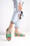 Yeşil Süet Kadın Sandalet