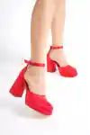 Red Satın WomenS Prevıous Playıng Platform Heep Shoes
