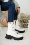 White Patent Leather Woman Boots