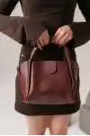 Bordo Kadın Cilt El ve Omuz Çantası