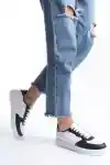 Beyaz-Siyah-Beyaz Kadın Sneaker