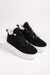 Siyah Süet Kadın İçi Kürklü Bilekli Sneaker