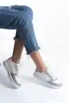 Beyaz-Gri Kadın Sneaker