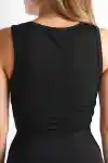 Siyah Kadın Likralı Crop Tayt Sporcu Takım