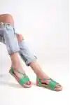 Yeşil Süet Kadın Sandalet