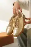 Altın Kadın Renk Bloklu Sneaker Ayakkabı