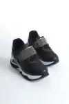 Siyah Simli Kadın Simli Bağcıklı Sneaker