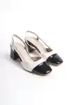 White-Black Womens High Heel Shoes