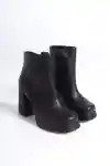 Black Leather Womens Platform Boots