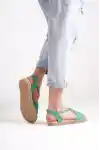 Yeşil Süet Kadın Sandalet