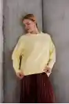 Sarı Bisiklet Yaka Oversize Triko Kazak