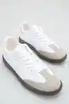 Beyaz-Pudra Kadın Çizgisiz Sneaker