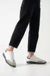 Beyaz-Siyah Kadın Çizgisiz Sneaker