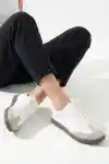 Beyaz-Beyaz Kadın Çizgisiz Sneaker