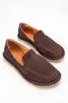 Kahve Süet Kadın Loafer Ayakkabı