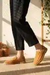 Taba Süet Kadın Loafer Ayakkabı