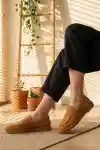 Taba Süet Kadın Loafer Ayakkabı