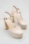 Beyaz Cilt Kadın Uzun Topuklu Ayakkabı