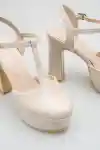 Beyaz Cilt Kadın Uzun Topuklu Ayakkabı