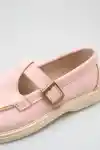Pembe Süet Kadın Kemerli Loafer Ayakkabı