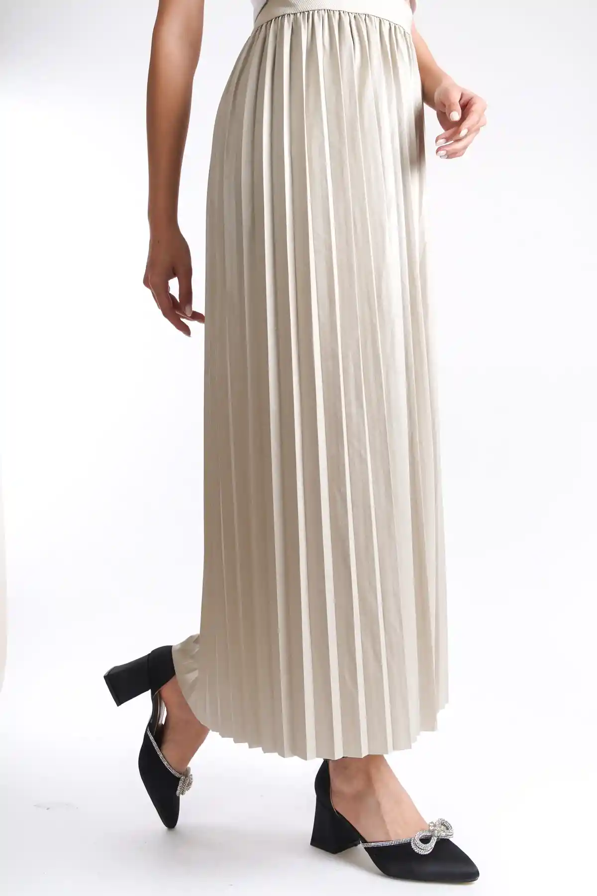 Ten Kadın Belden Lastikli Pileli Etek