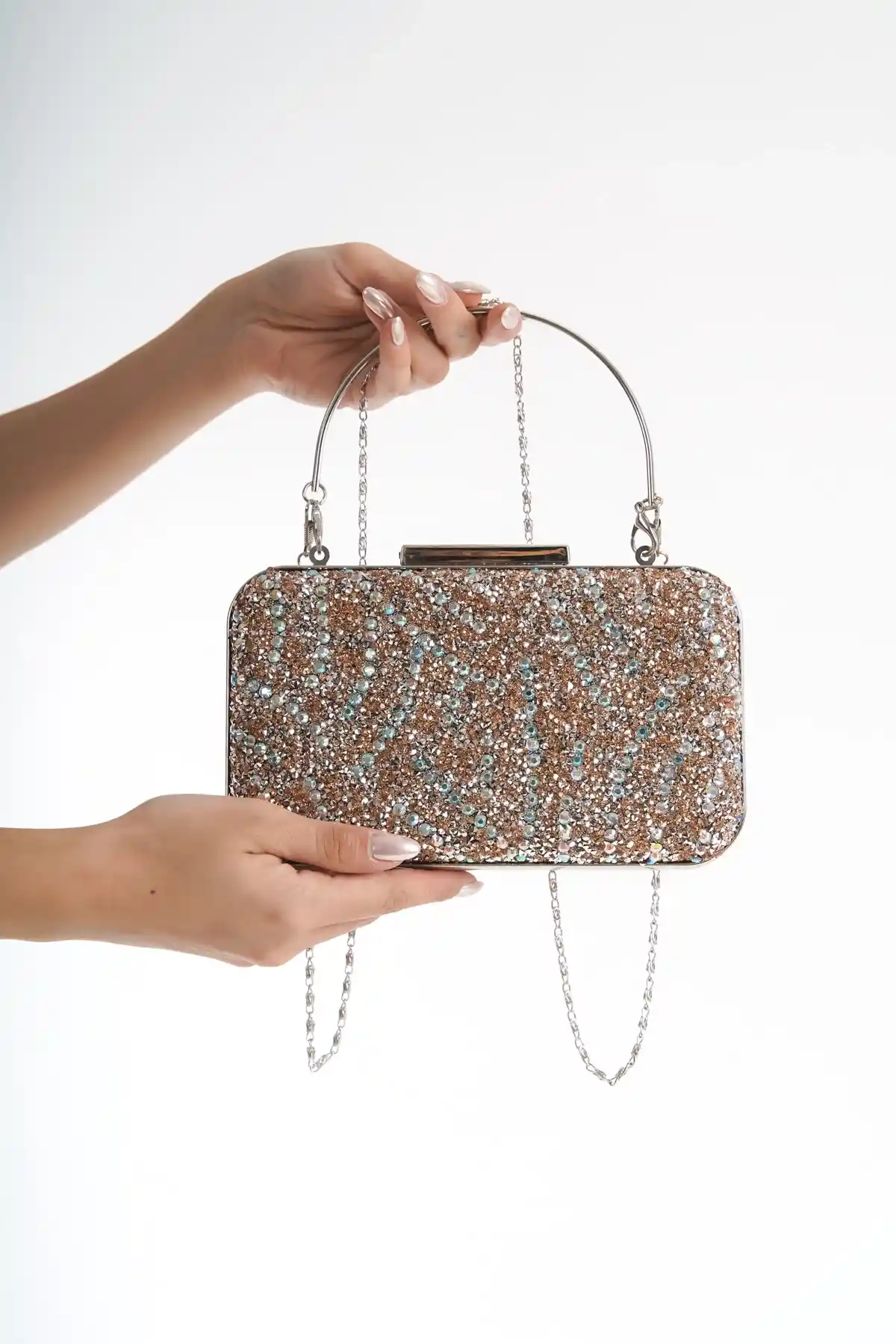 Bakır Kadın Taşlı Abiye Çanta