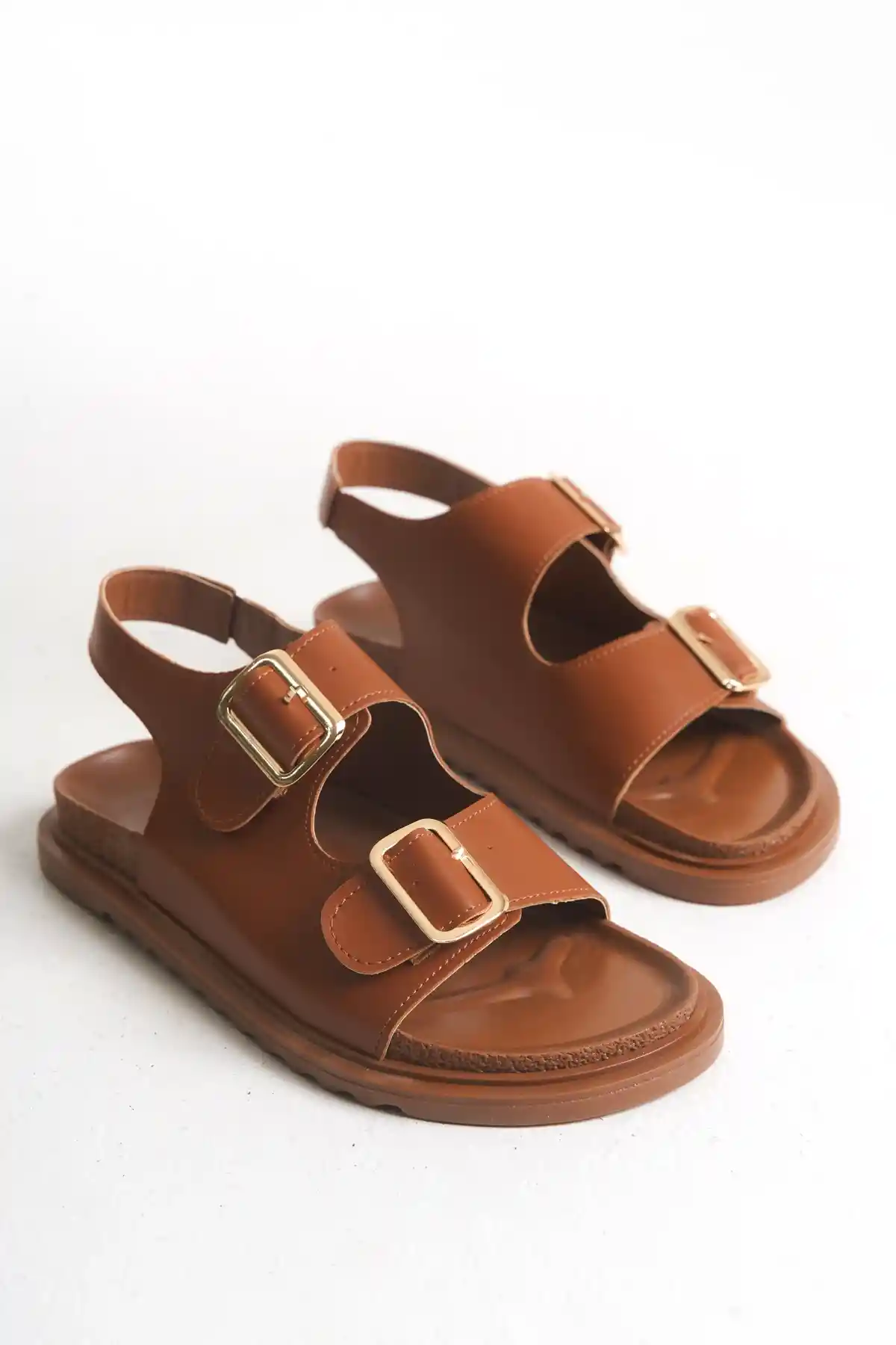 Tab Crossover Womens Belted Non-Slip Double Sole Sandal