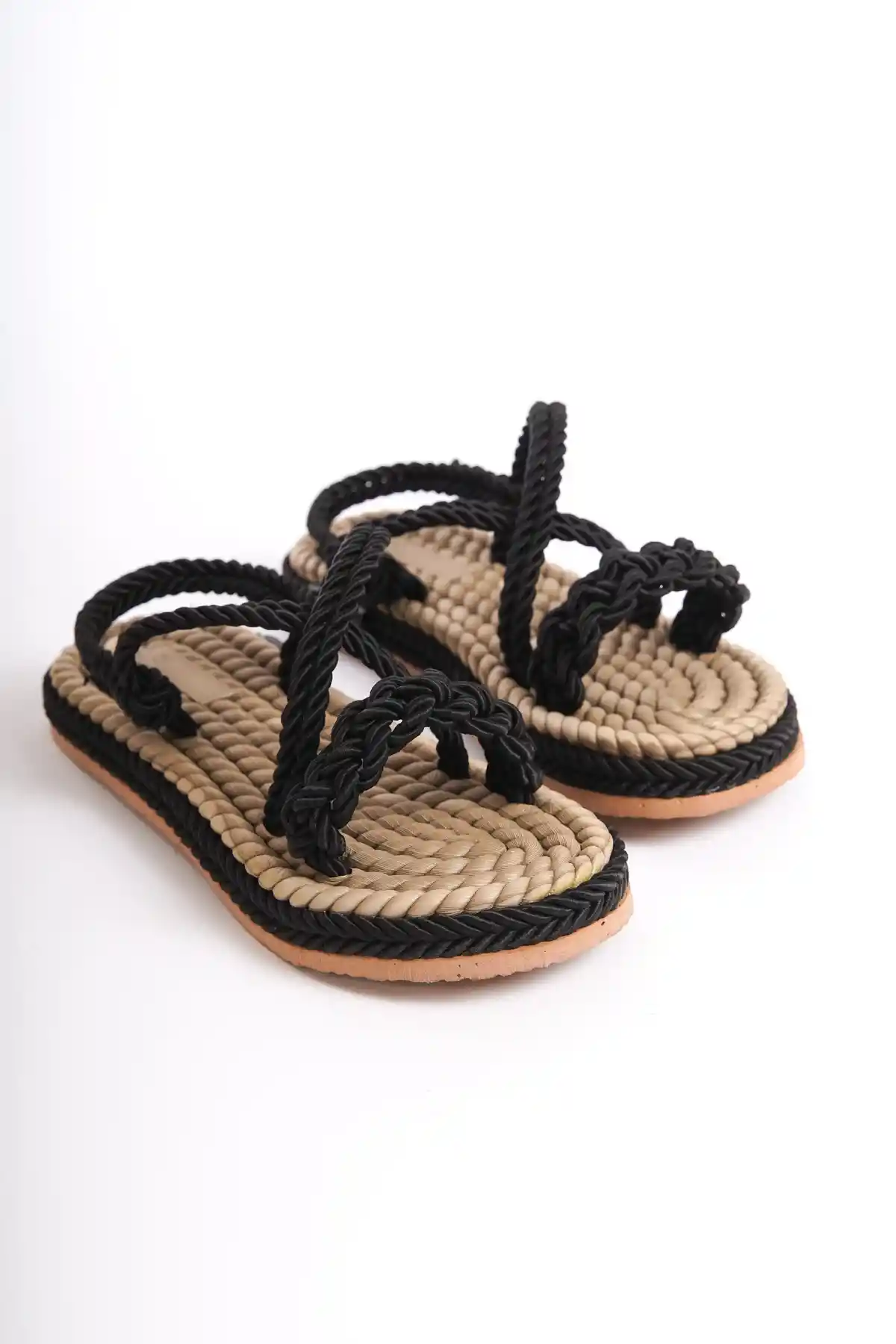 Black Womens Knitted Sandals