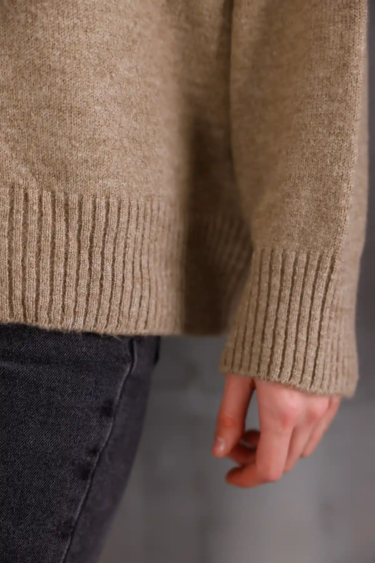 Vizon Bisiklet Yaka Oversize Triko Kazak