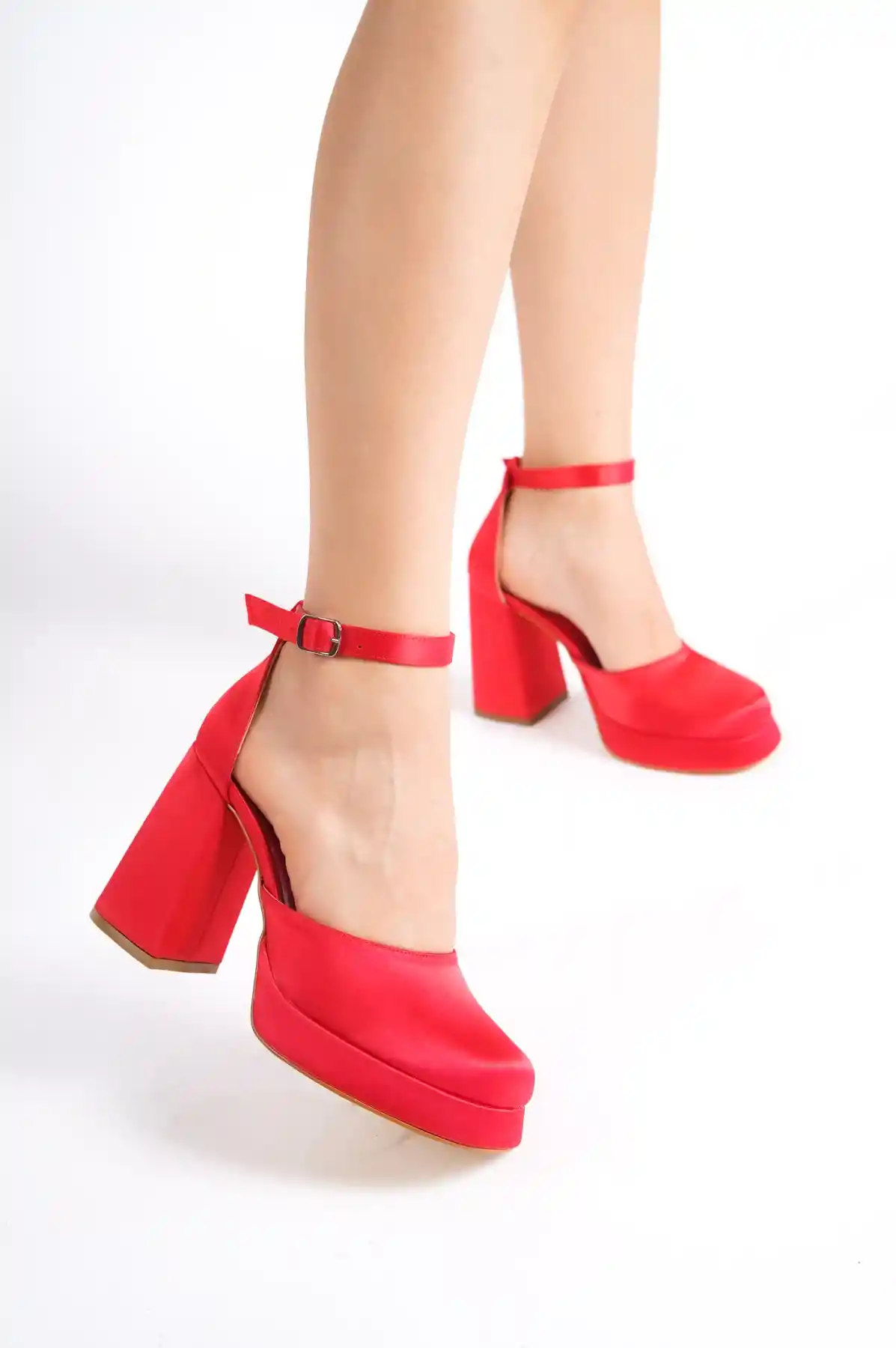 Red Satın WomenS Prevıous Playıng Platform Heep Shoes