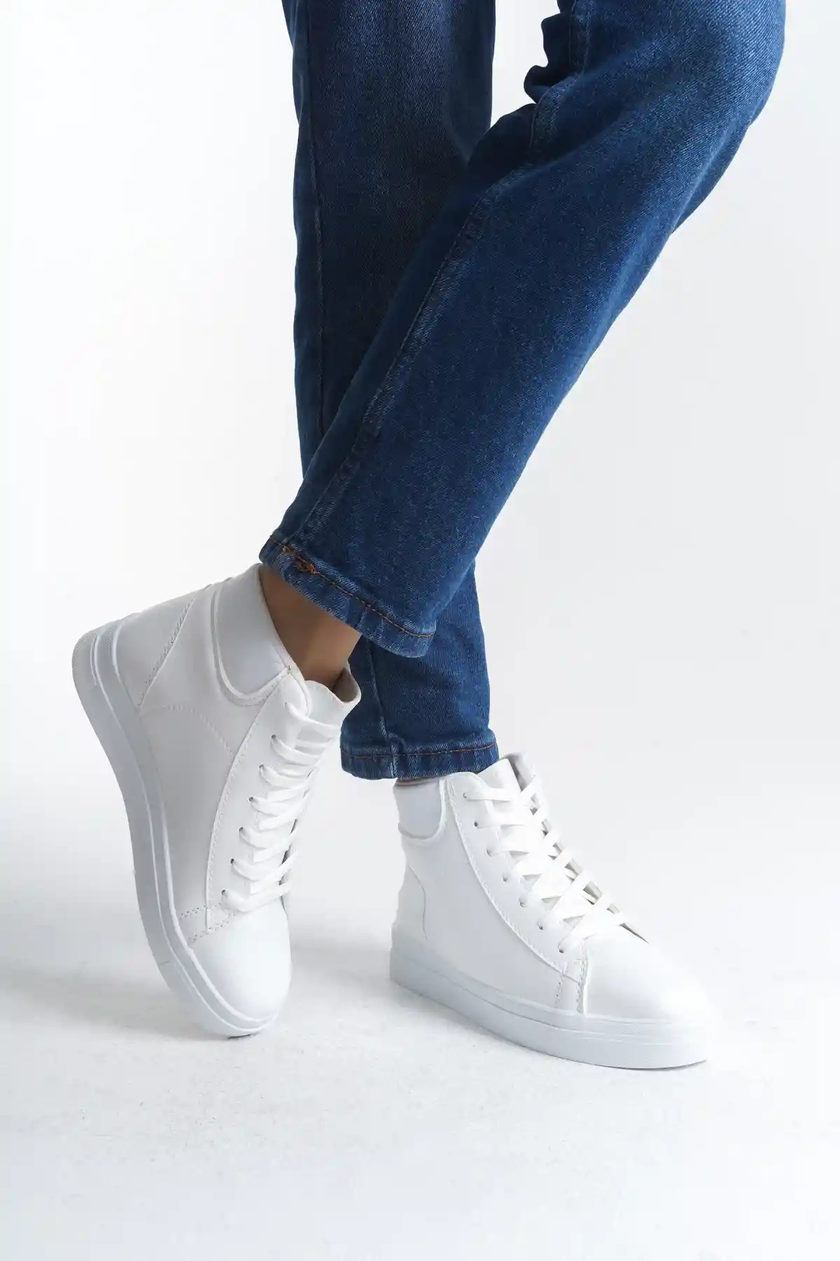White-White Womens Short Boots
