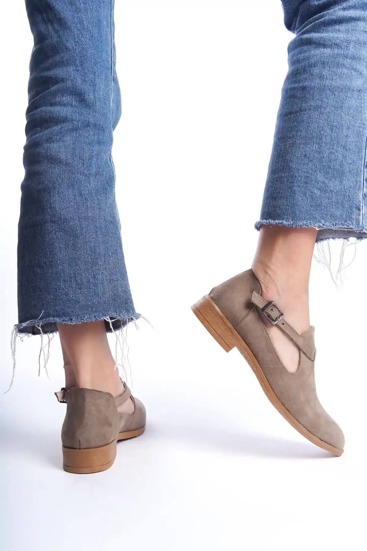 Ten Süet Kadın Tokalı Günlük Ayakkabı