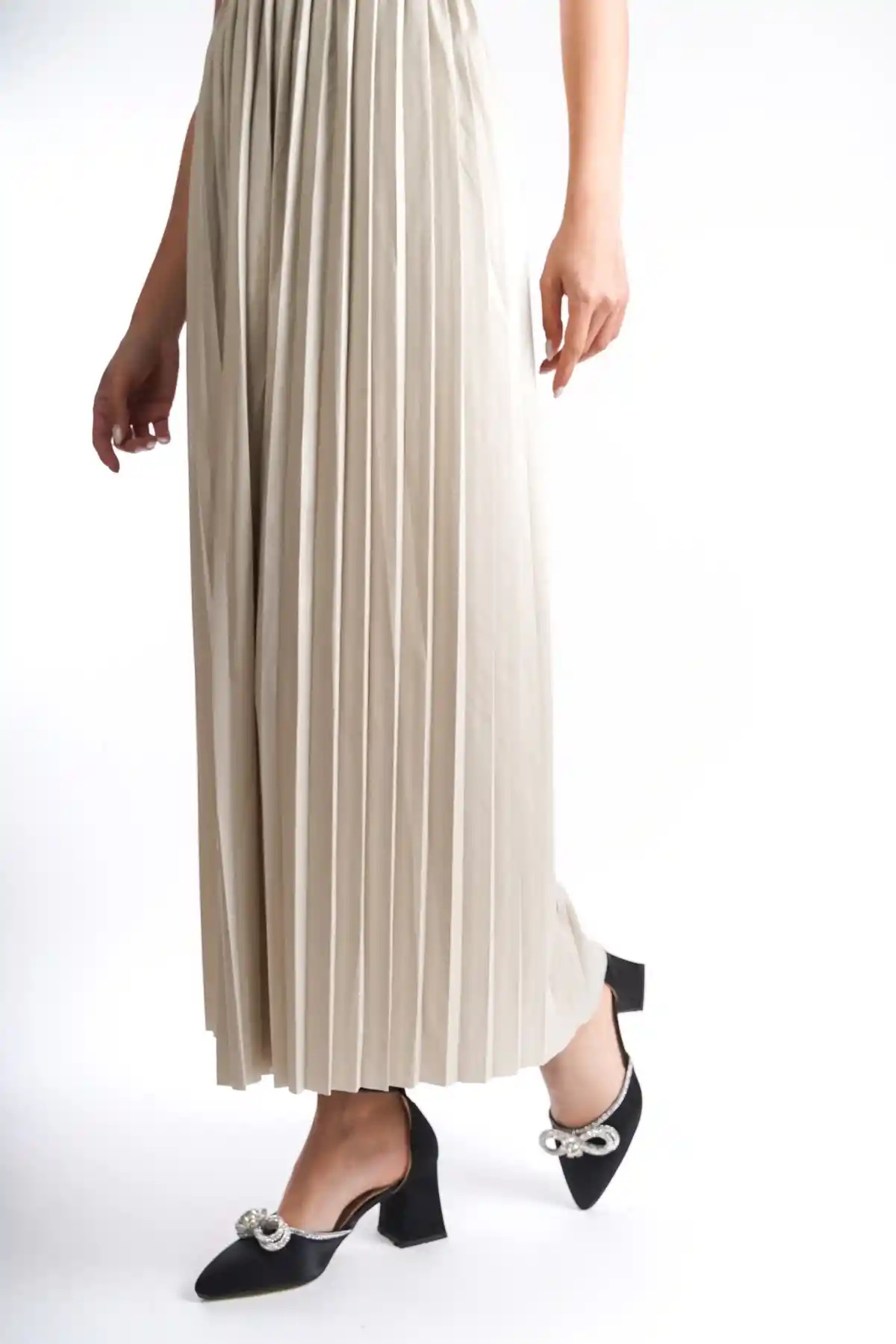 Ten Kadın Belden Lastikli Pileli Etek