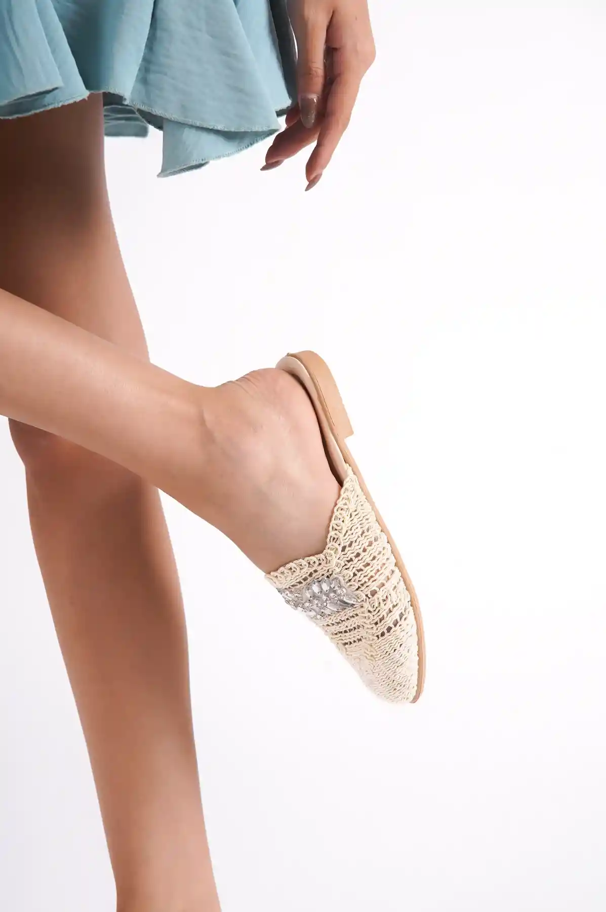 ten Kadın Taşlı Terlik