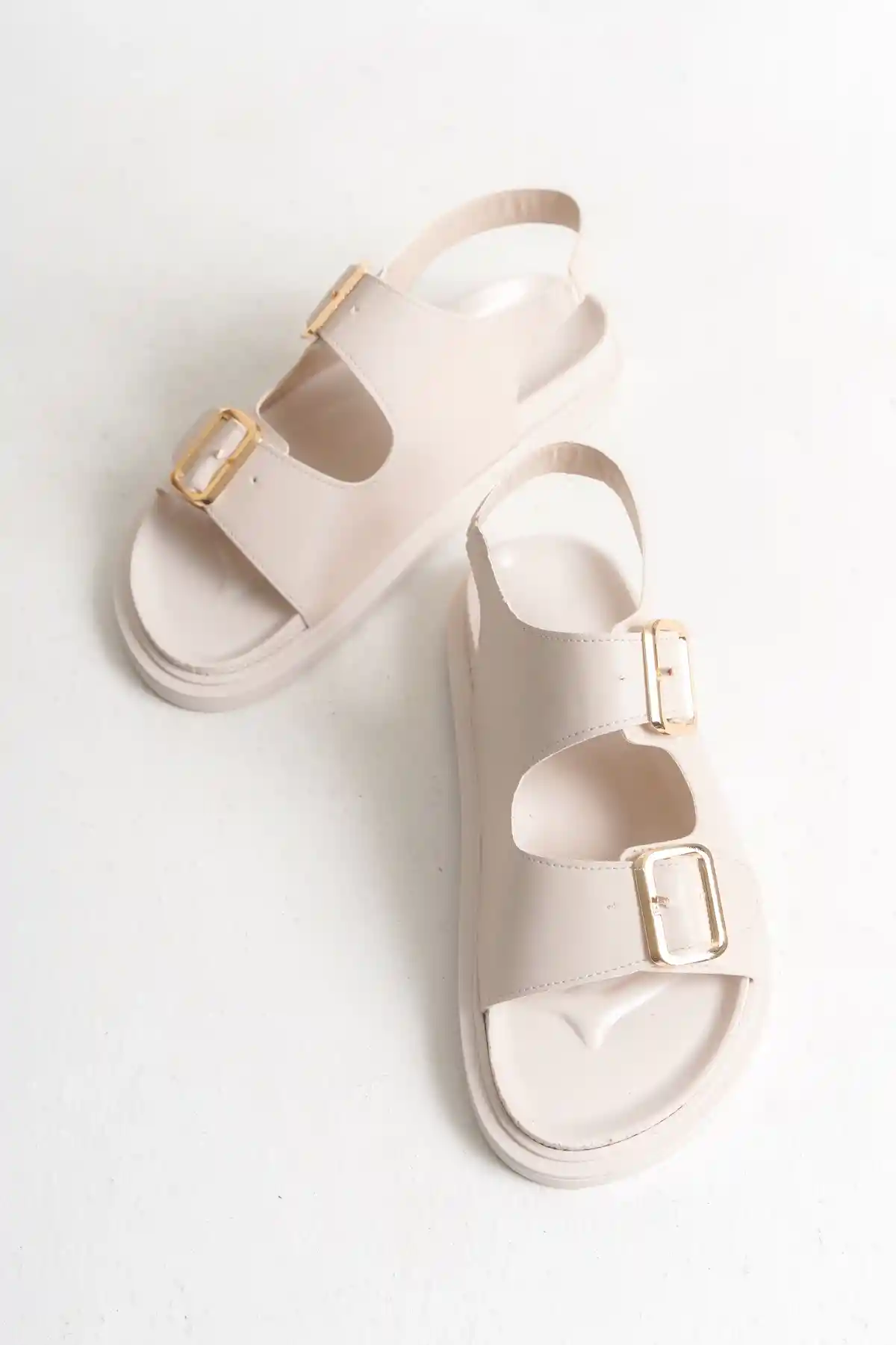 Ten Cilt Kadın Kemerli Kaymaz Çift Tabanlı Sandalet