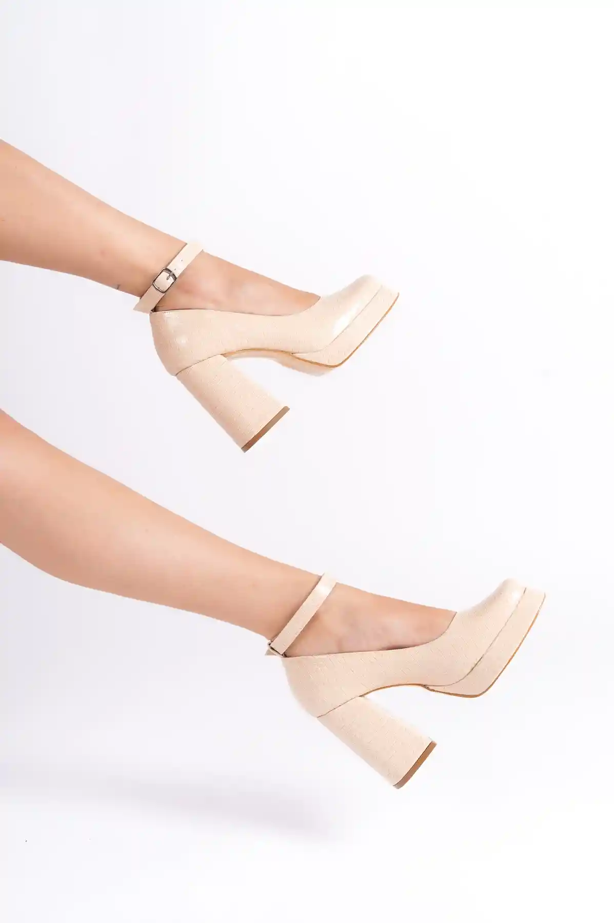 Ten Kroko Kadın Platform Topuklu Ayakkabı