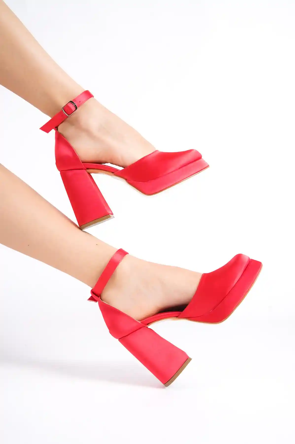 Red Satın WomenS Prevıous Playıng Platform Heep Shoes