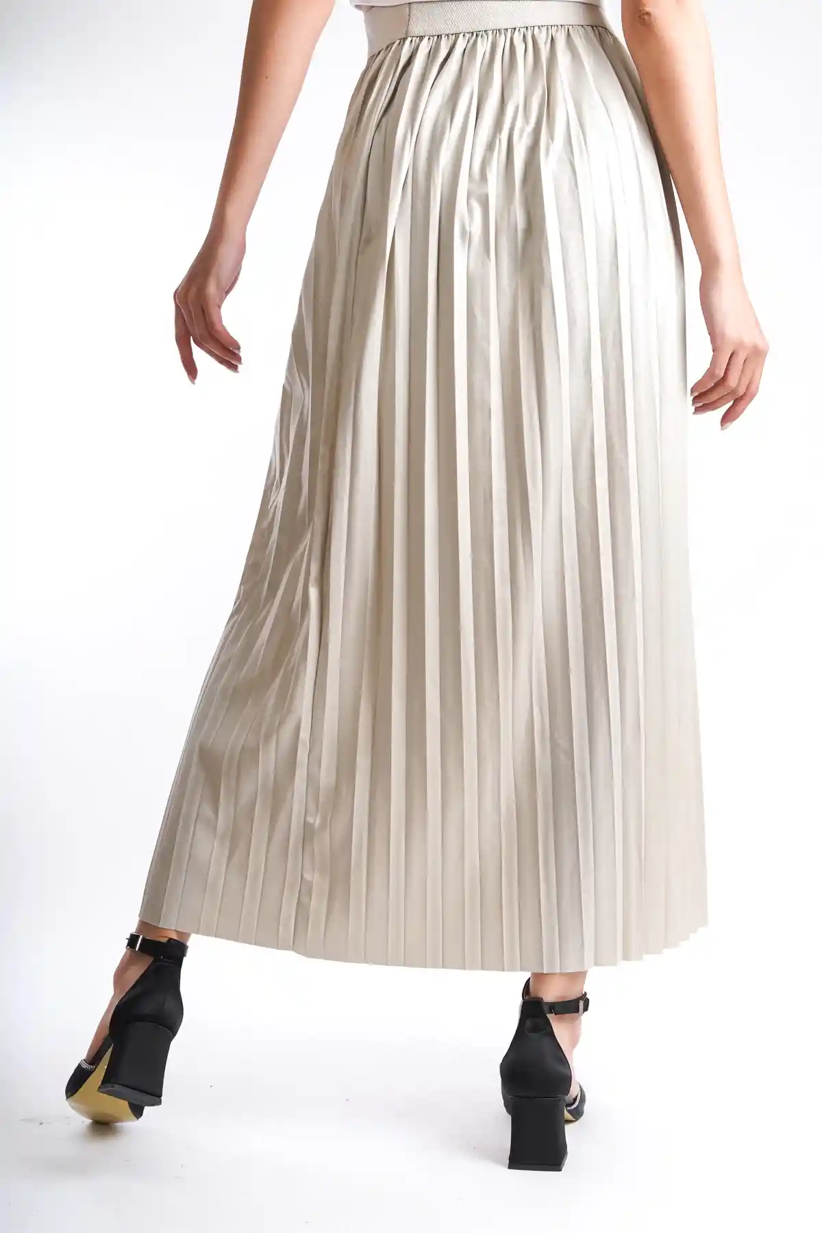 Ten Kadın Belden Lastikli Pileli Etek