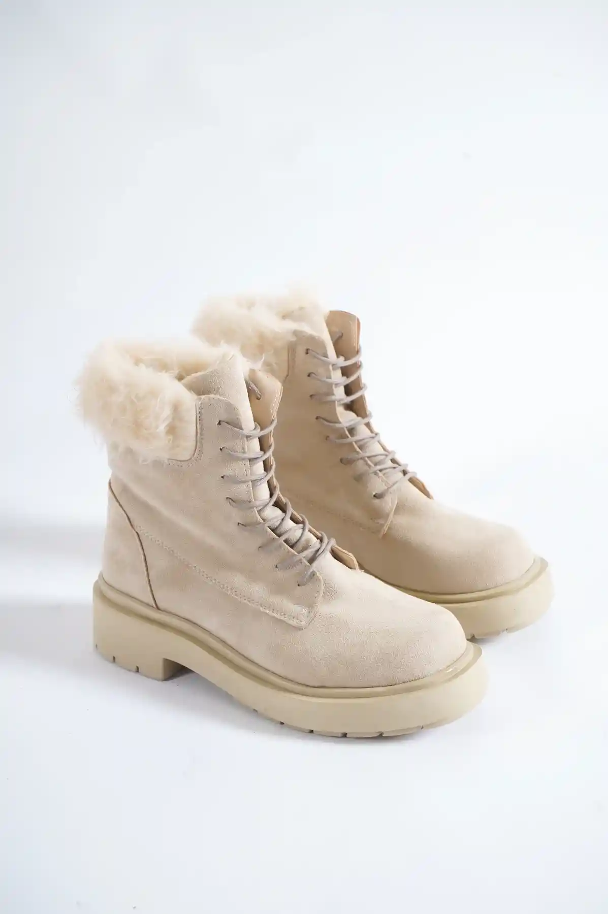 Ten Süet Kadın Kürklü Bot