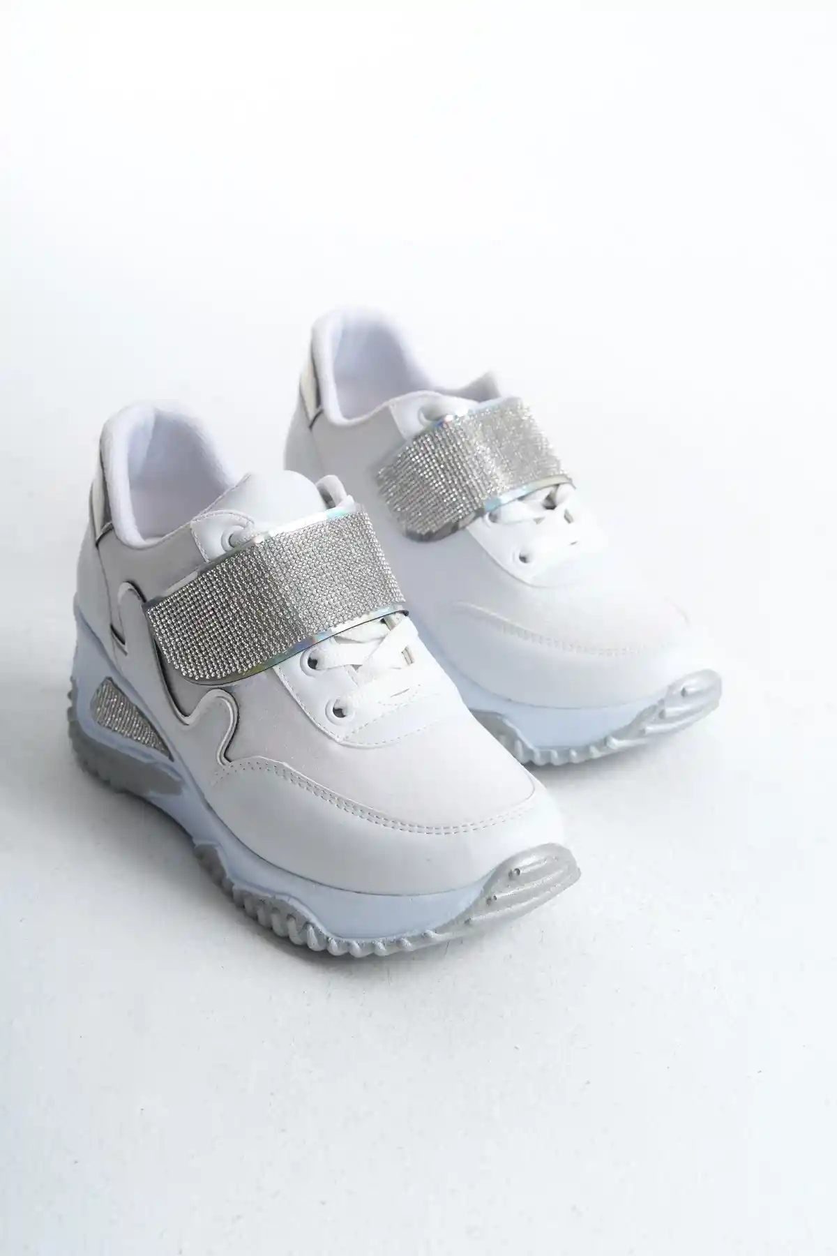 Sedef Simli Kadın Simli Bağcıklı Sneaker