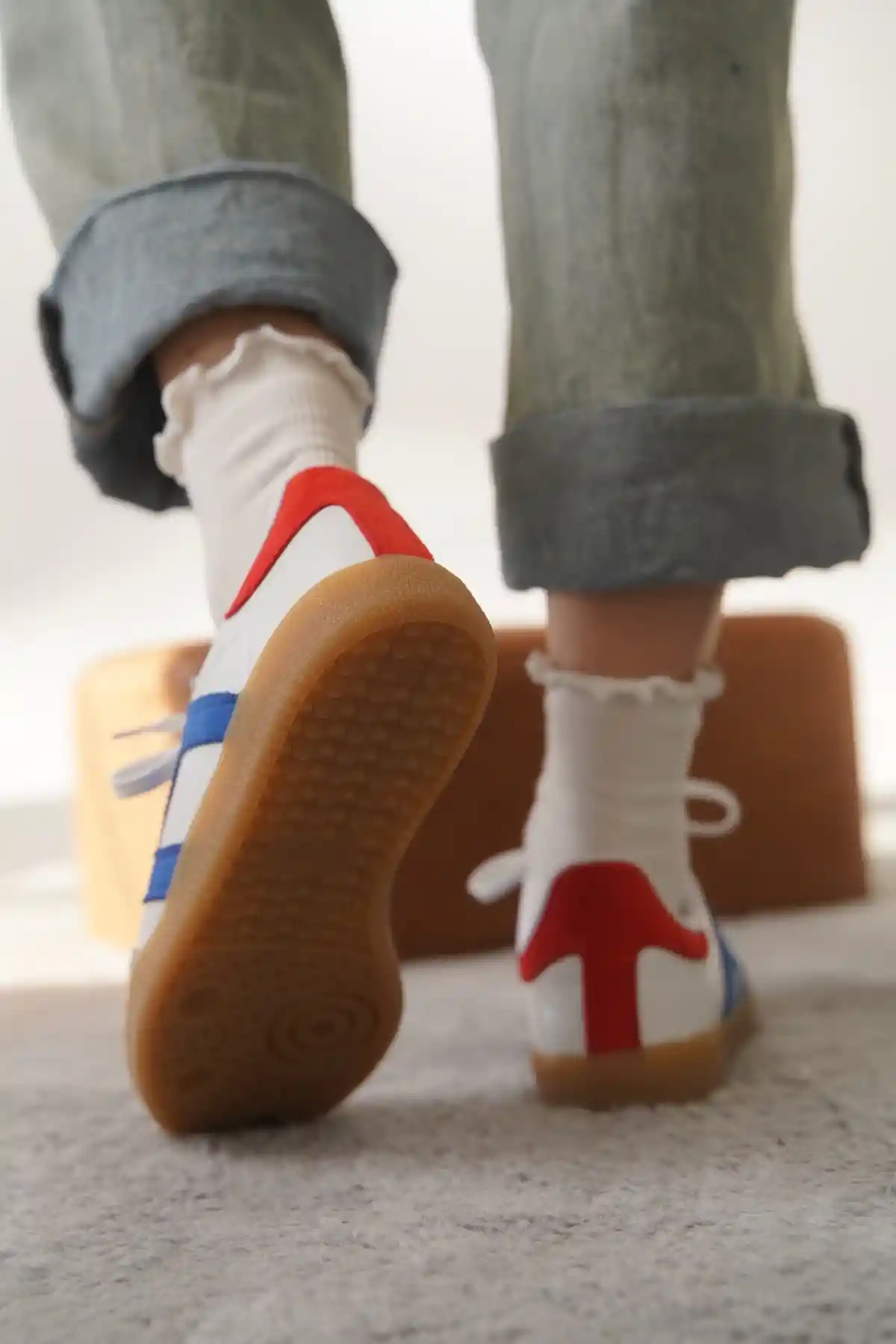 Mavi-Gri Kadın Renk Bloklu Sneaker Ayakkabı