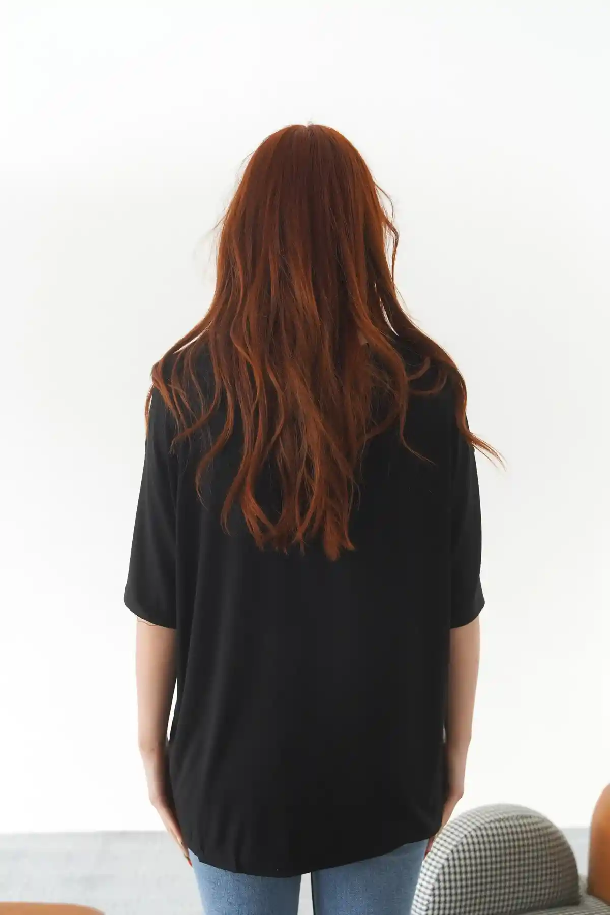 Siyah Düz Kısa Kollu Unisex T-Shirt