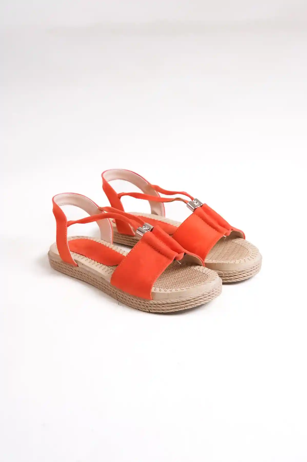 Turuncu Süet Kadın Sandalet