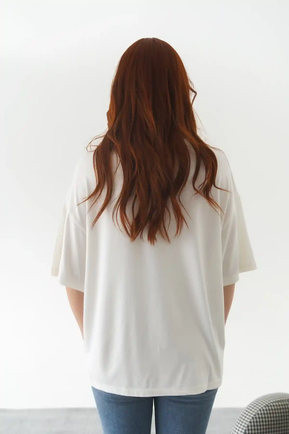 Bej Düz Kısa Kollu Unisex T-Shirt